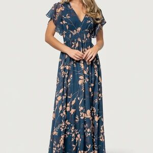 Baltic Born Lynlee Metallic Maxi Dress in Topaz